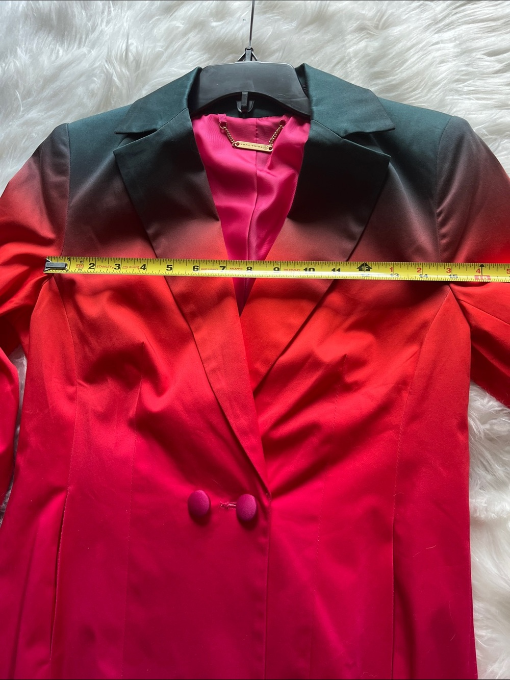 🆕 Trina Turk Women's Pink Ombre Blazer Size 4 Double-Button Tailored - Picture 15 of 16